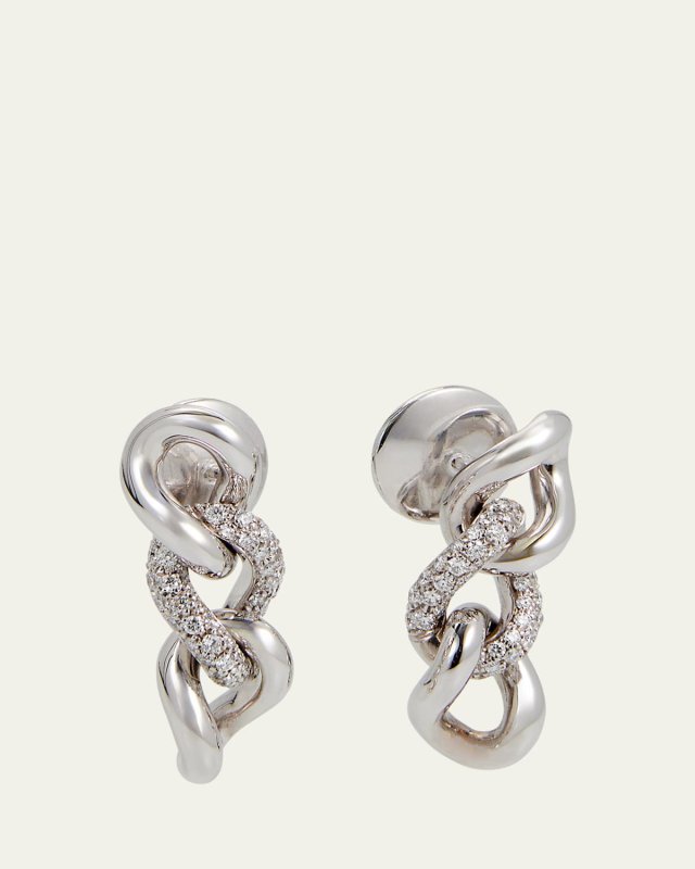 18K White Gold Catene Diamond Drop Earrings